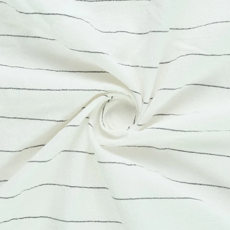 Buddha Stones Solid Long Sleeve Hooded Stripes Drawstring Buttons Linen Men's Shirt