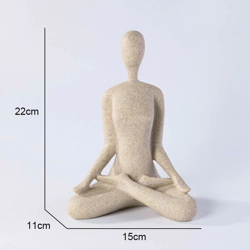 Buddha Stones Abstract Yoga Meditating Exercise Resin Spiritual Figurine Sculpture Desk Decoration