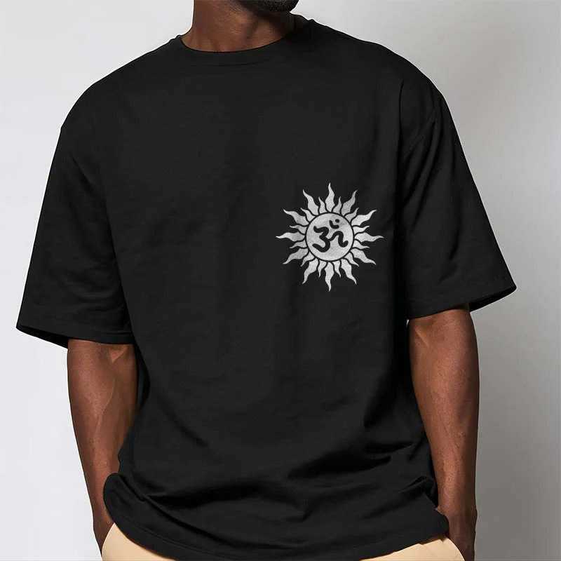 Buddha Stones Sun OM Symbol Design Tee T-shirt