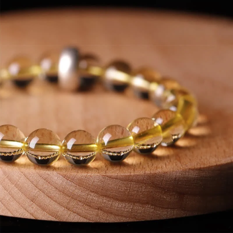 Buddha Stones 925 Sterling Silver Chinese Zodiac Natal Buddha Citrine Protection Bracelet