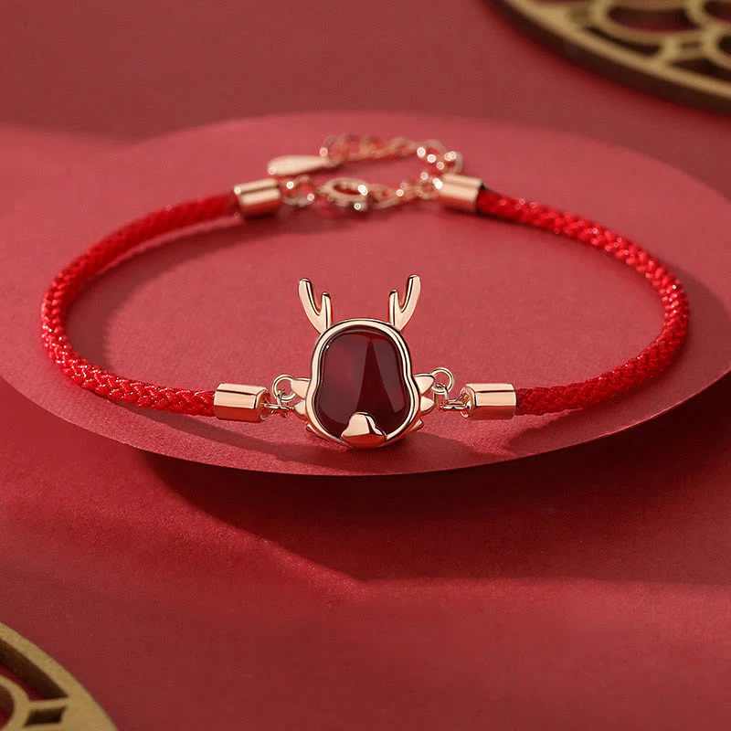 ❗❗❗A Flash Sale- Buddha Stones 925 Sterling Silver Year of the Dragon Natural Red Agate Dragon Attract Fortune Fu Character Strength Bracelet Necklace Pendant Earrings