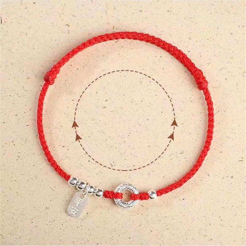 Buddha Stones 925 Sterling Silver Auspicious Clouds Peace Buckle Safe And Sound Bracelet Anklet (Extra 30% Off | USE CODE: FS30)