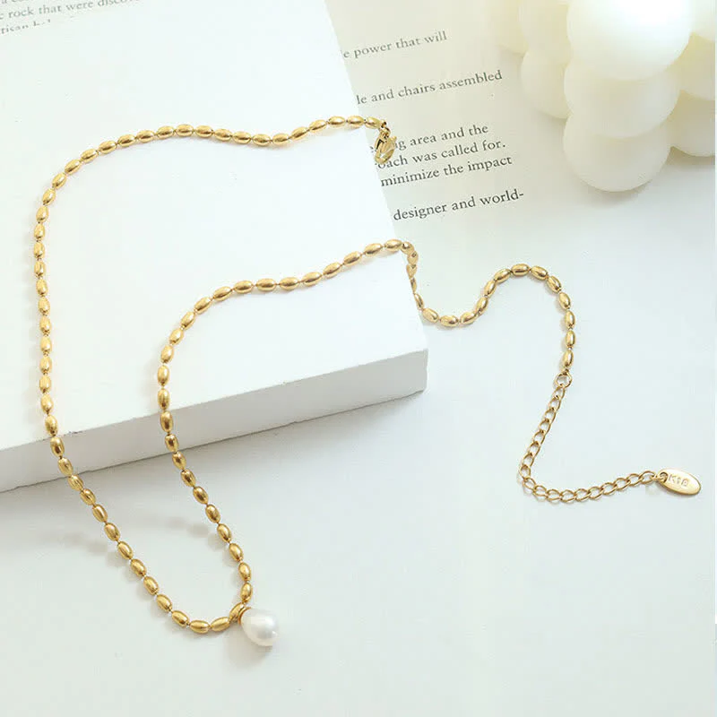 Buddha Stones Pearl Bead Peace Necklace Pendant