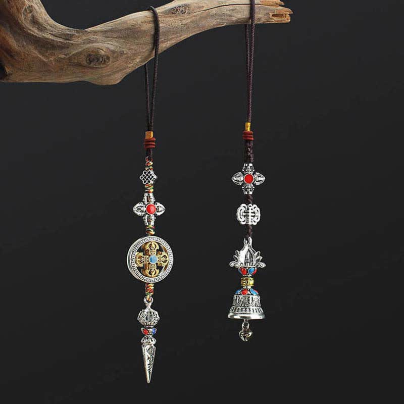 Buddha Stones Tibet Om Mani Padme Hum Vajra Dorje Spiritual Car Hanging Decoration