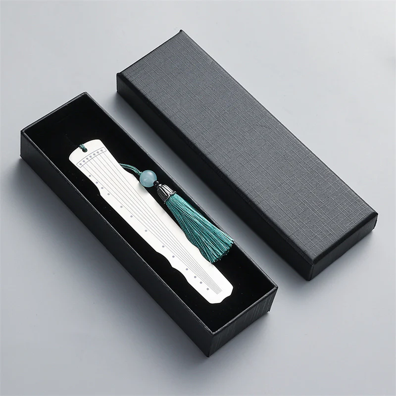 Buddha Stones Classical Musical Instruments Pipa Guzheng Guqin Ruan Metal Bookmarks Tassel With Gift Box