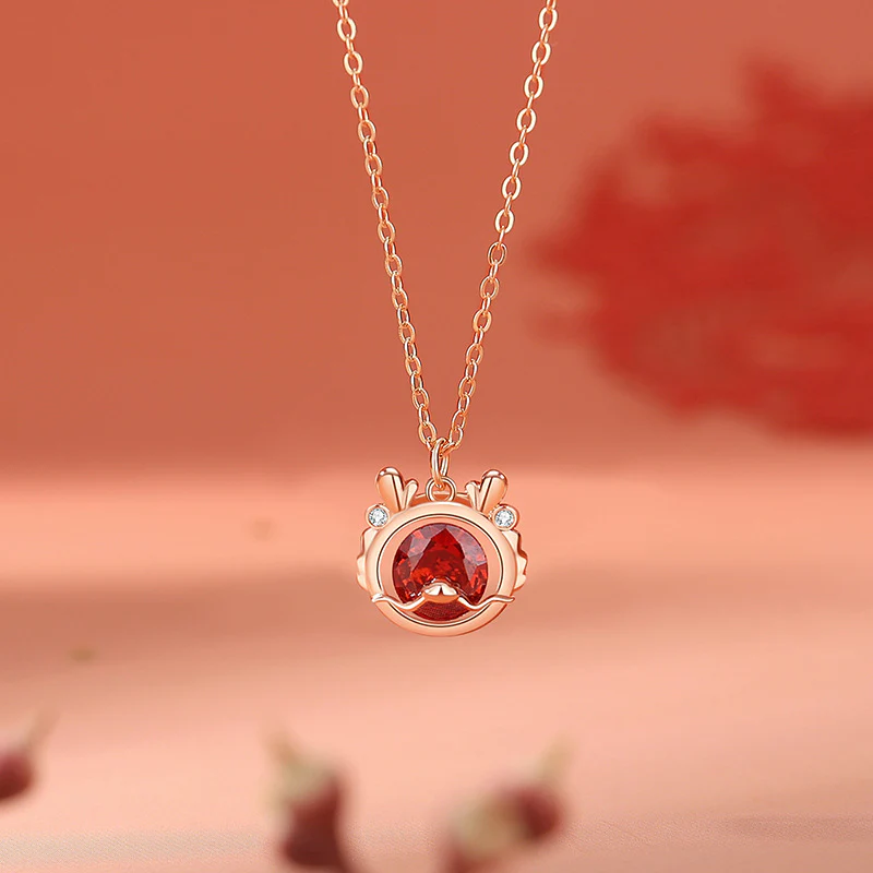 Buddha Stones 925 Sterling Silver Year Of The Dragon Luck Red Zircon Necklace Pendant Bracelet Earrings Ring (Extra 30% Off | USE CODE: FS30)