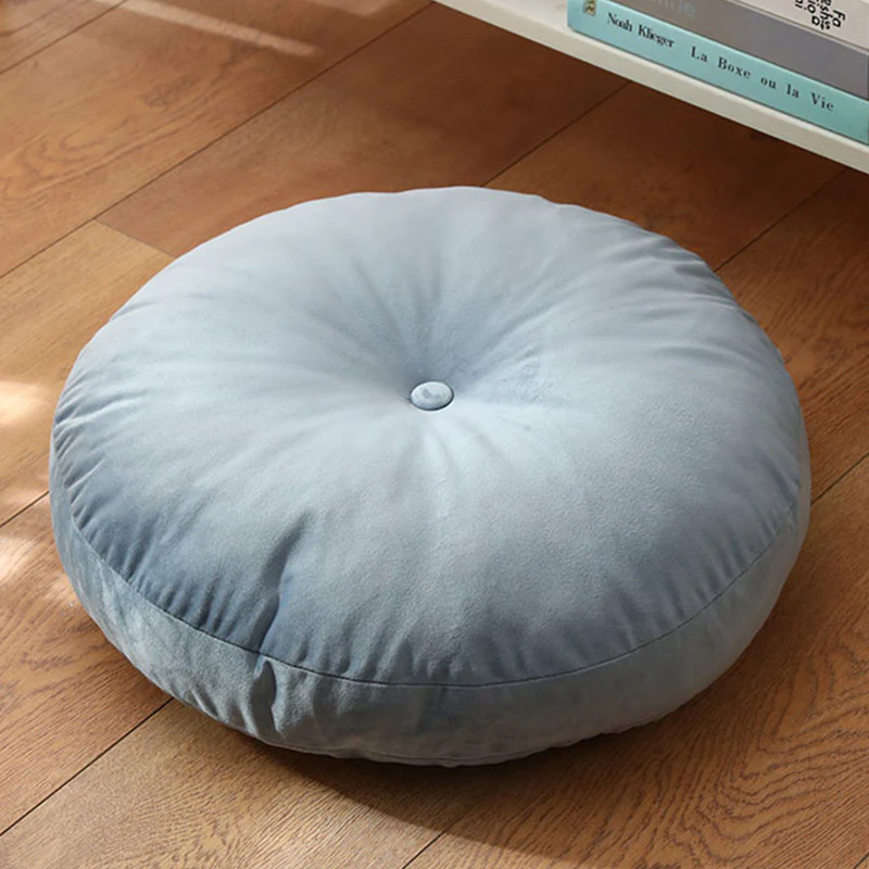 Buddha Stones Lotus Simple Pattern Linen Meditation Seat Cushion Home Living Room Decoration