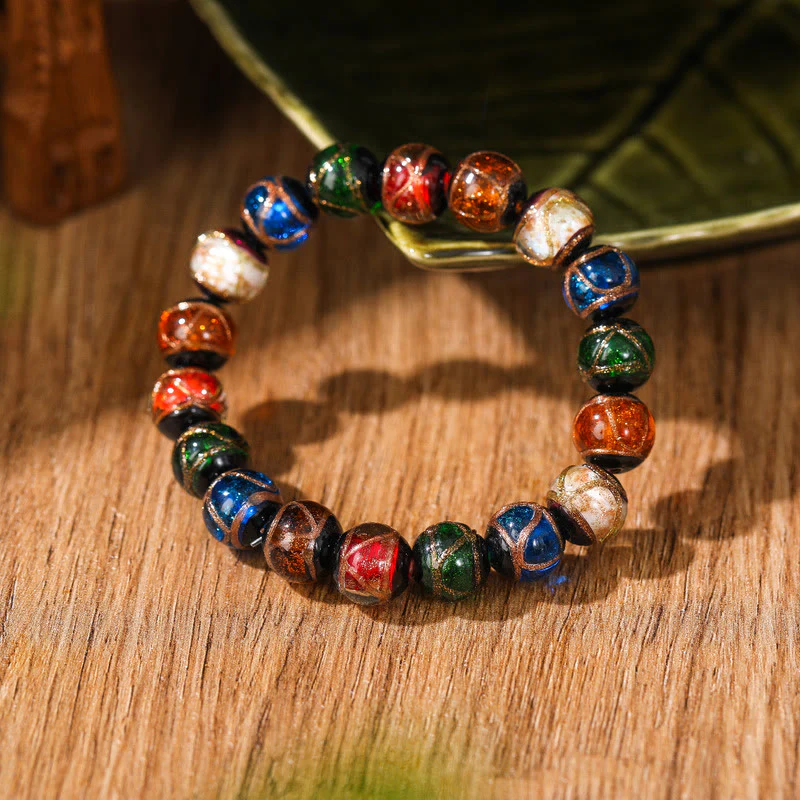 Buddha Stones Tibetan Classic Liuli Glass Bead Luck Wealth Bracelet (Extra 30% Off | USE CODE: FS30)