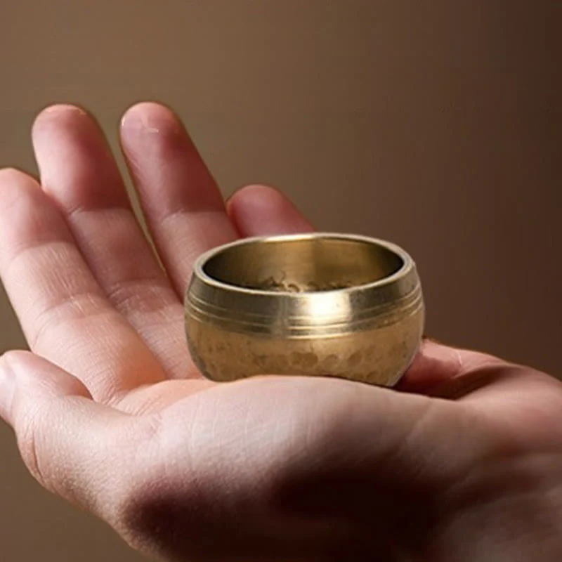 Buddha Stones Handmade Mini Small Singing Bowl for Healing and Meditation Sound Bowl Set 1.57*0.98 IN