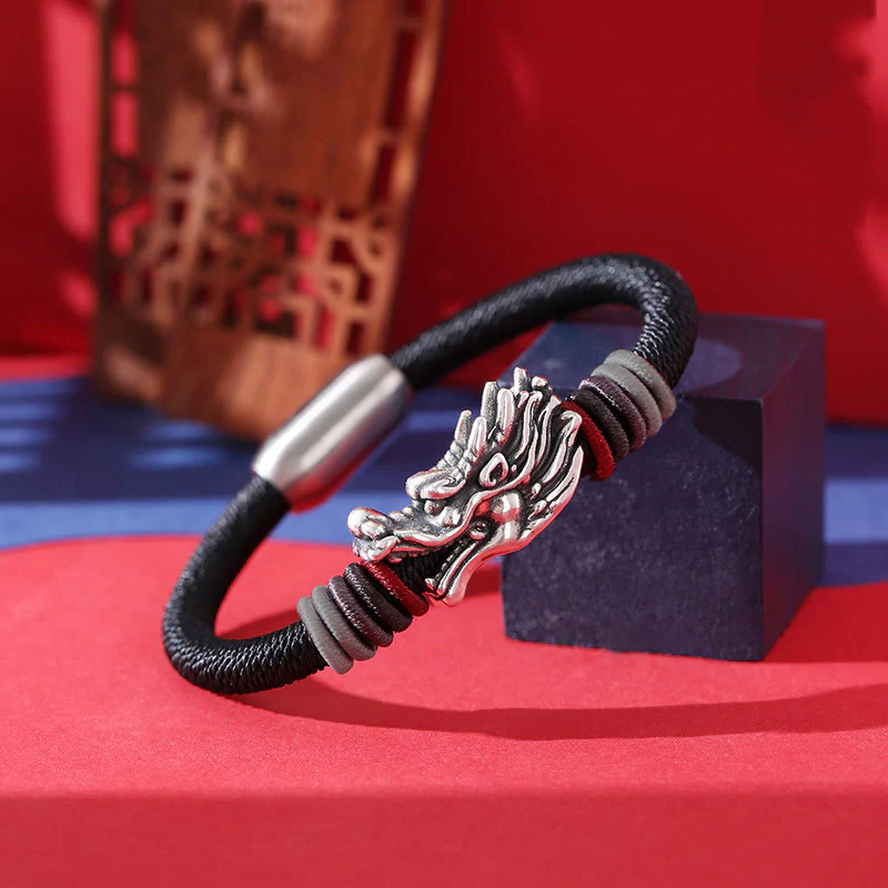 Buddha Stones 999 Sterling Silver Dragon Luck Handcrafted Braided Child Adult Bracelet (Extra 30% Off | USE CODE: FS30)