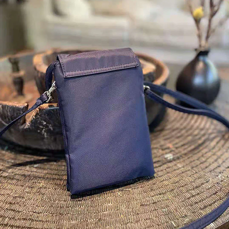 Buddha Stones Waterproof Handmade Embroidered Lotus Flowers Crossbody Bag Shoulder Bag Cellphone Bag