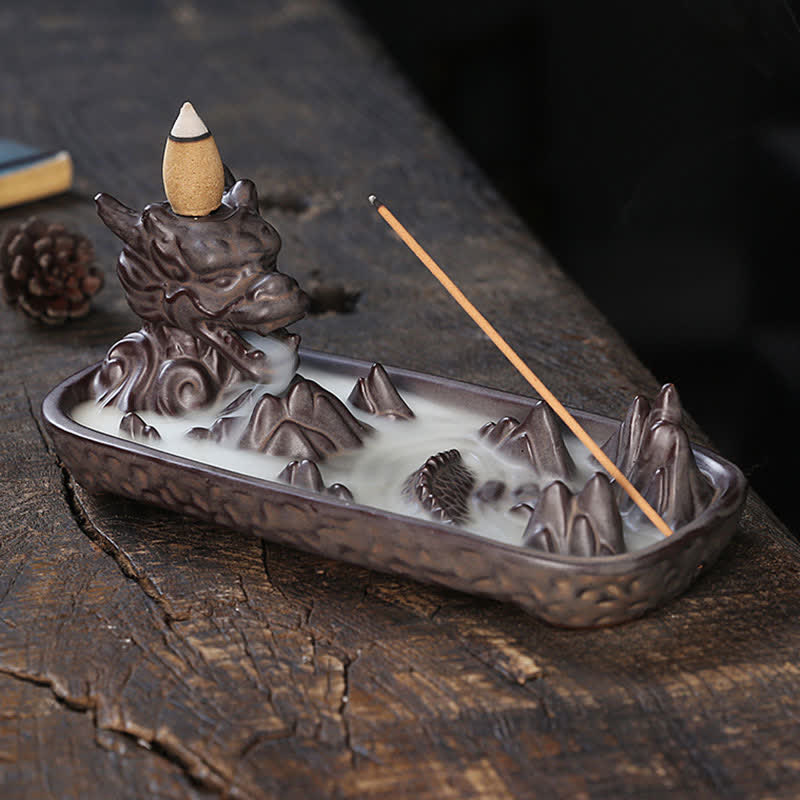 Dragon Mountain Strength Ceramic Incense Burner Decoration (Extra 35% Off | USE CODE: FS35)