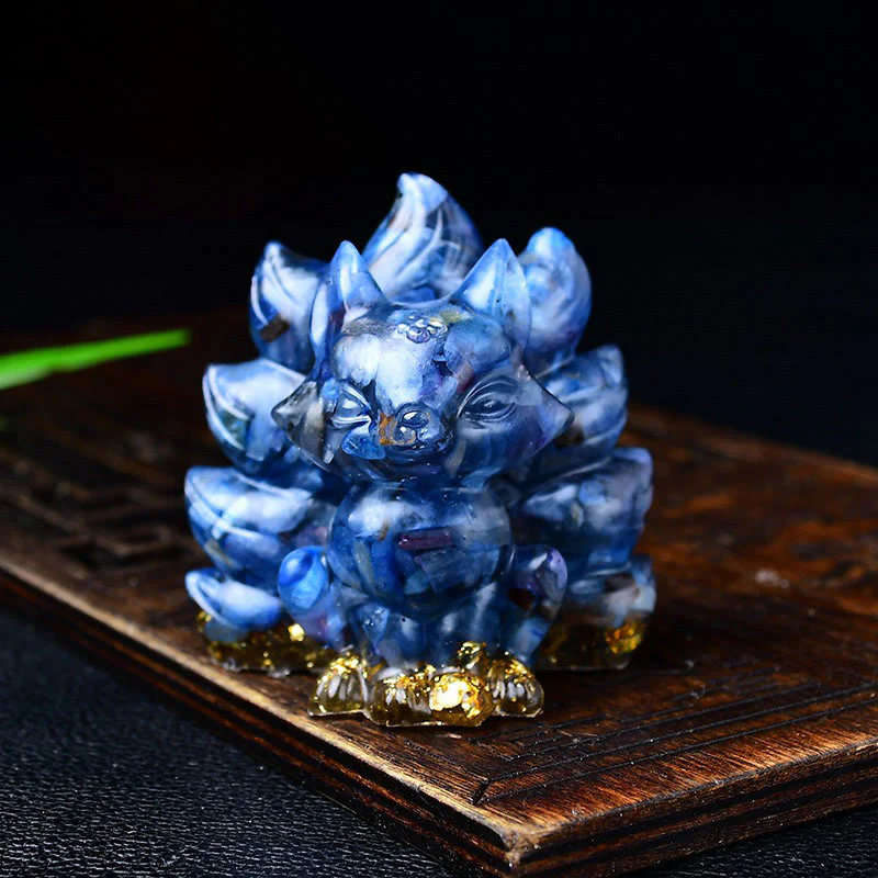 Buddha Stones Natural Various Crystal Strawberry Quartz Amethyst Nine Tailed Fox Protection Home Decoration