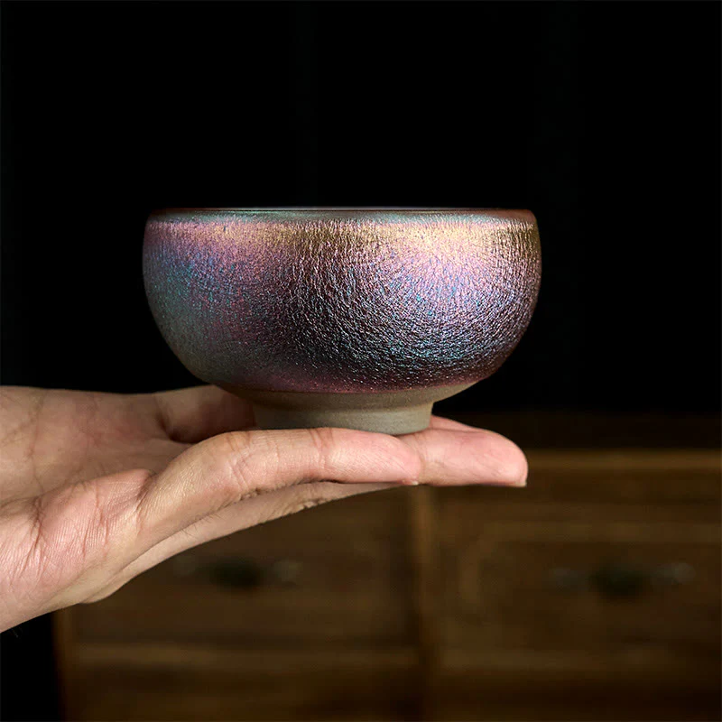 Buddha Stones Handmade Chinese Jianzhan Koi Fish Lotus Leaf Ceramic Teacup Kung Fu Tea Cup 150ml