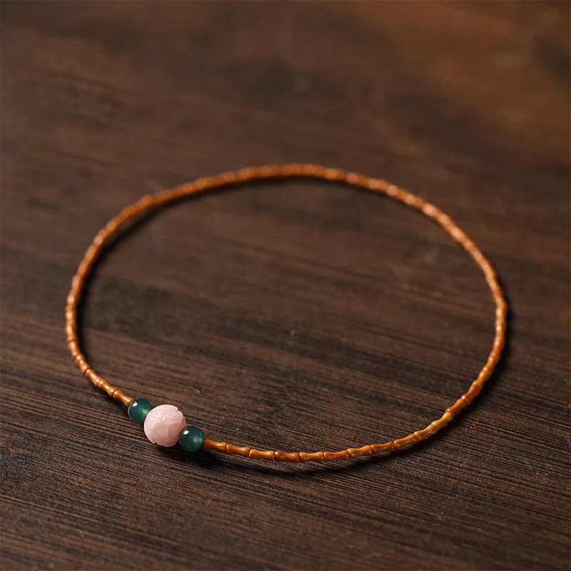 Buddha Stones Ultra-fine Olive Pit Lotus Inner Strength Double Circle Bracelet