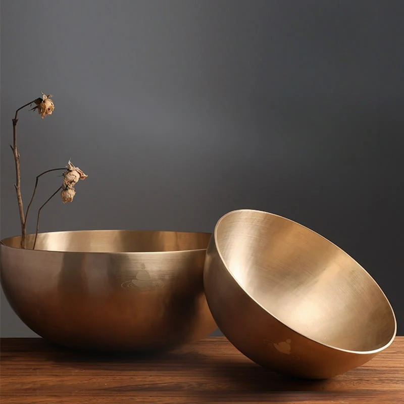 Buddha Stones Handmade Nepal Golden Singing Bowl for Healing and Meditation Sound Bowl Set