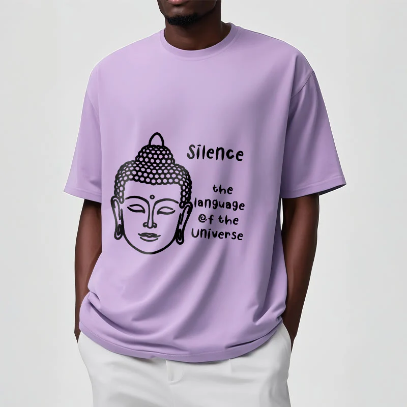 Buddha Stones Casual Meditating Buddha Head Pattern Cotton Tee T-shirt