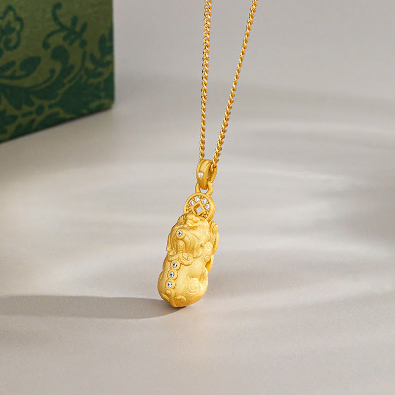 Buddha Stones 925 Sterling Silver Mini PiXiu Dorje Vajra Wealth Necklace Pendant