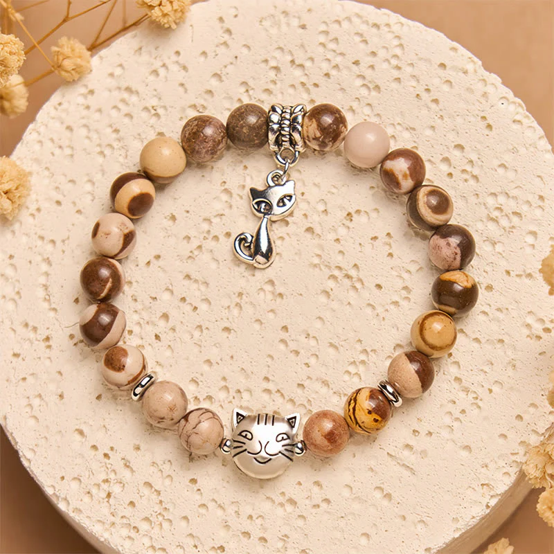 Buddha Stones Zebra Jasper Agate Bead Positive Bracelet