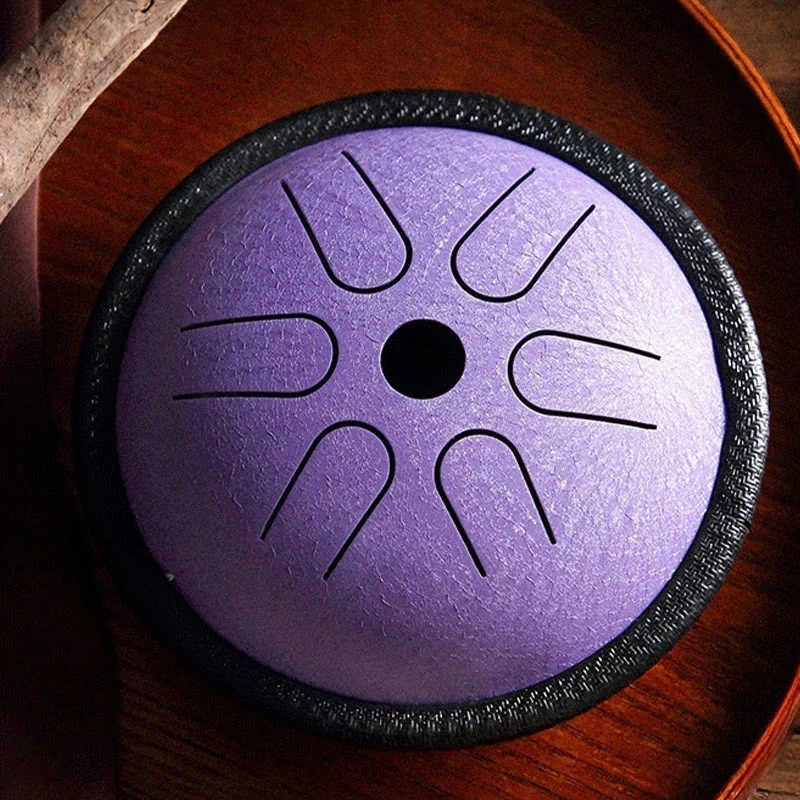 Buddha Stones Steel Tongue Drum Sound Healing Meditation Yoga Drum Kit 6 Note 5.5 Inch
