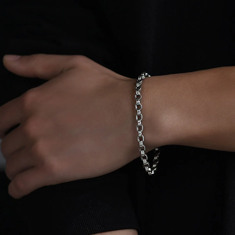 Buddha Stones 925 Sterling Silver Om Mani Padme Hum Carved Design Creativity Metal Bracelet