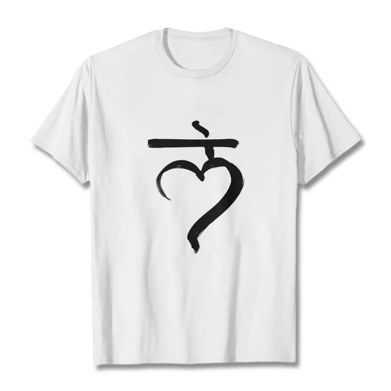 Buddha Stones Casual Lam Mantra Sanskrit Cotton Tee T-shirt