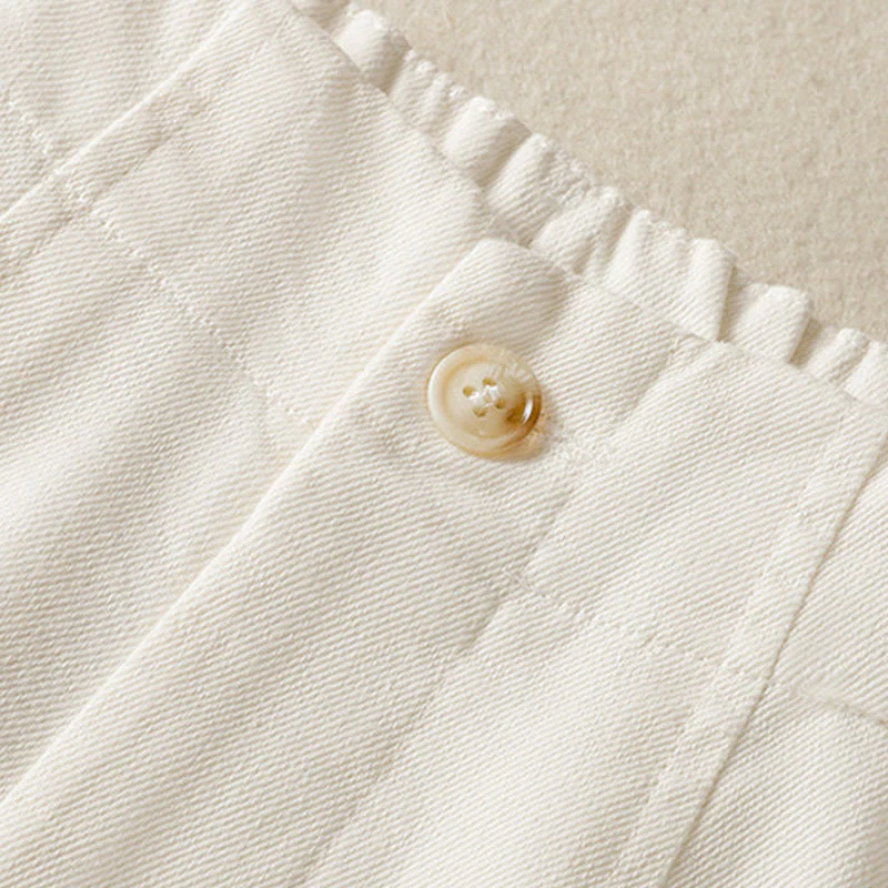 Buddha Stones Casual Lace Patchwork Design High Waist Women's Wide Leg Ankle-Length Pants With Pockets Zipper