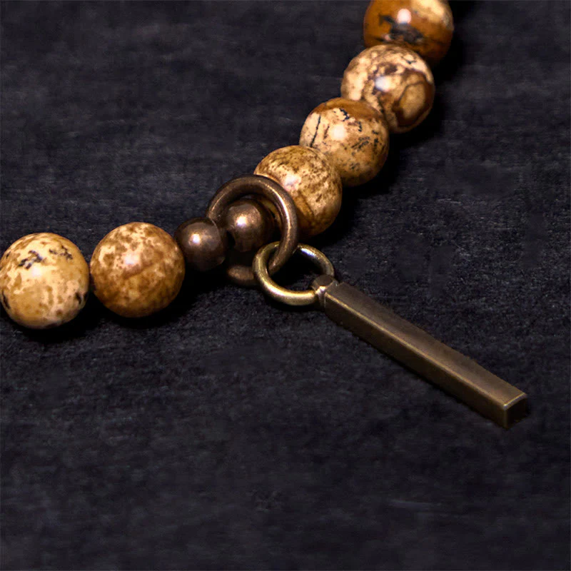 Buddha Stones Distressed Design Copper Luck Bracelet