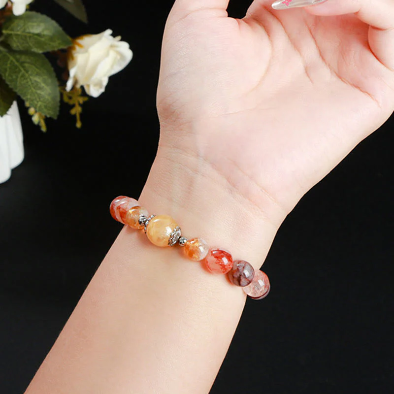 Buddha Stones Natural Red Hematoid Quartz Beads Balance Bracelet
