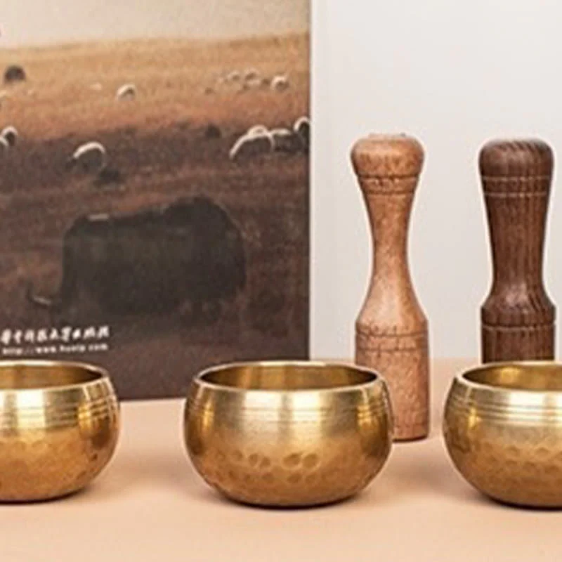 Buddha Stones Handmade Mini Small Singing Bowl for Healing and Meditation Sound Bowl Set 1.57*0.98 IN