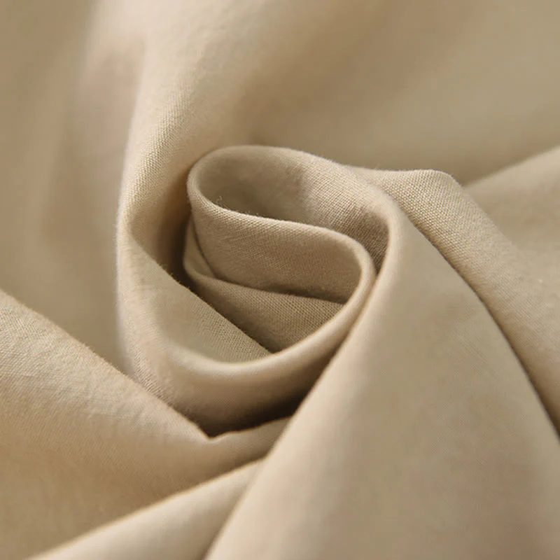 Buddha Stones Casual Plain Loose Cotton Women's Wide Leg Pants With Pockets