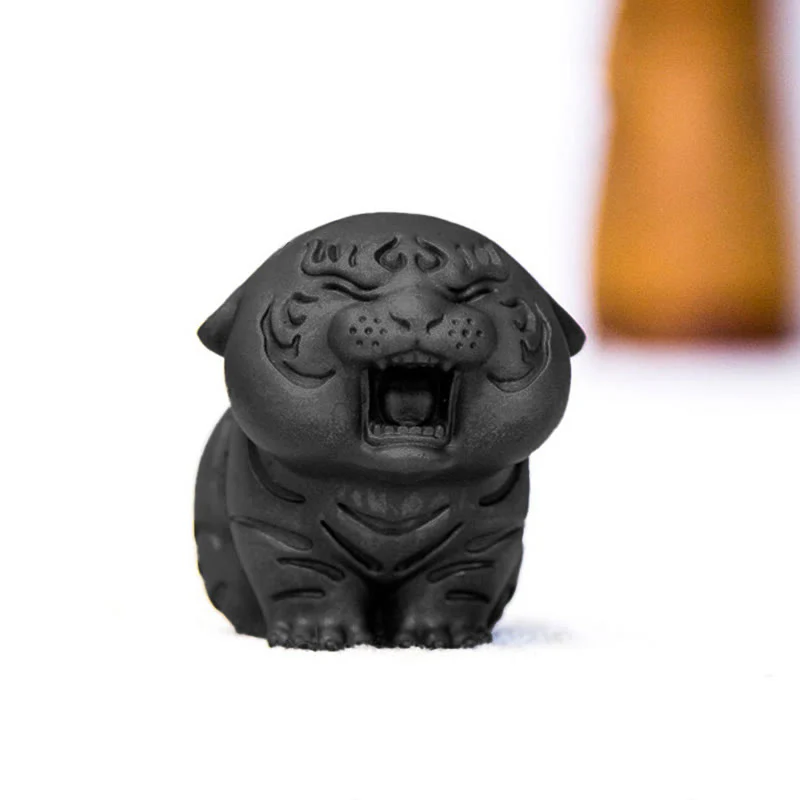 Buddha Stones Mini Cute Tiger Iron Powder Rust Cast Resin Statue Home Decoration