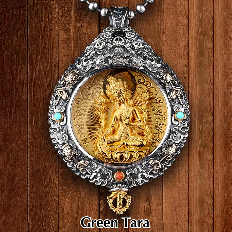 Buddha Stones Chinese Zodiac Natal Buddha Thangka Nine Palaces Eight Diagrams Wealth Rotatable Necklace Pendant