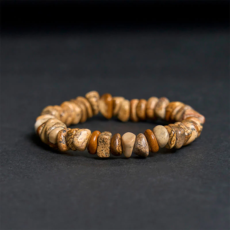 Buddha Stones Picture Jasper Irregular Blocks Balance Bracelet