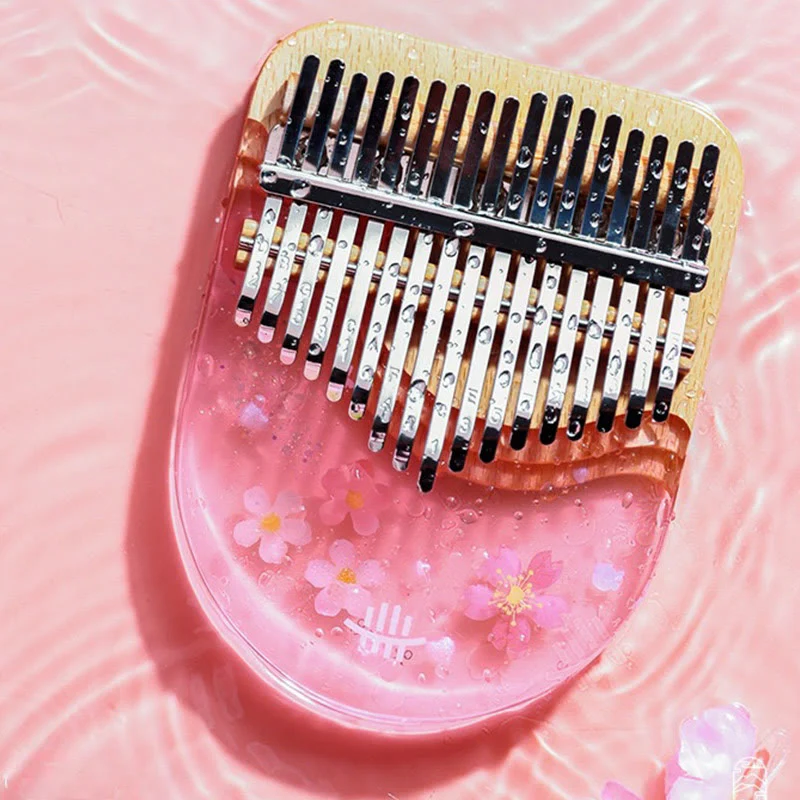 Buddha Stones Kalimba 17/21 Keys Thumb Piano Beech Wood Pink Cherry Portable Finger Piano