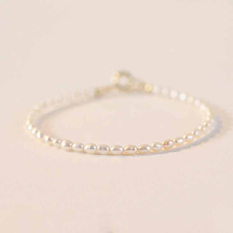 Buddha Stones 2mm Natural Pearl Ultra-thin Beads 14k Gold Plated Copper Wisdom Bracelet