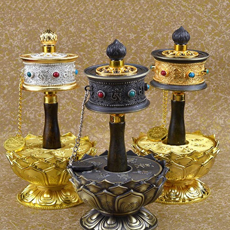 Buddha Stones Tibetan Lucky Prayer Wheel Decoration