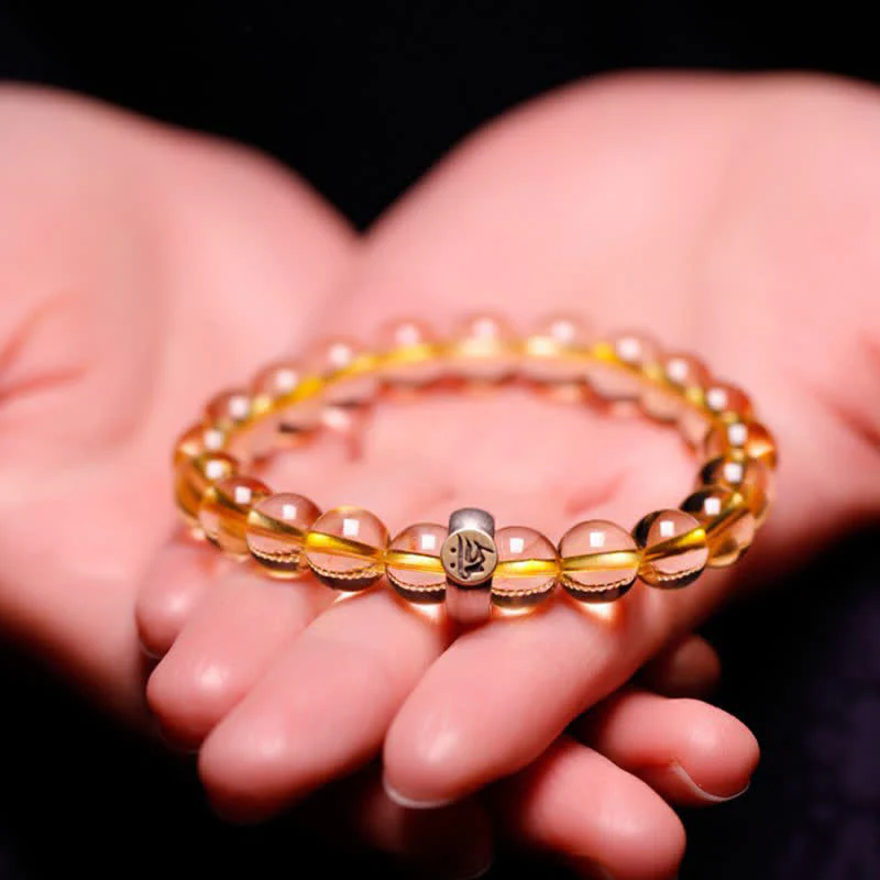 Buddha Stones 925 Sterling Silver Chinese Zodiac Natal Buddha Citrine Protection Bracelet