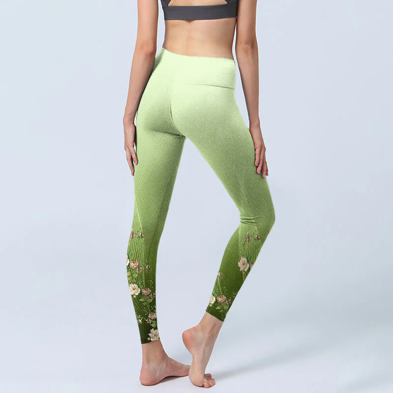 Buddha Stones Rose Lines Pattern Print Gym Leggings Women's Yoga Pants