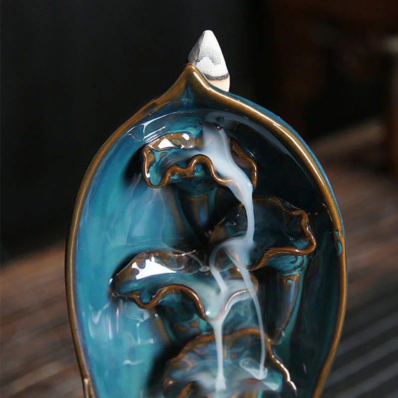 Buddha Stones Waterfall Incense Burner Backflow Incense Holder