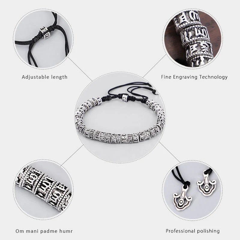 Buddha Stones Handmade Tibetan Mantra Purity Bracelet