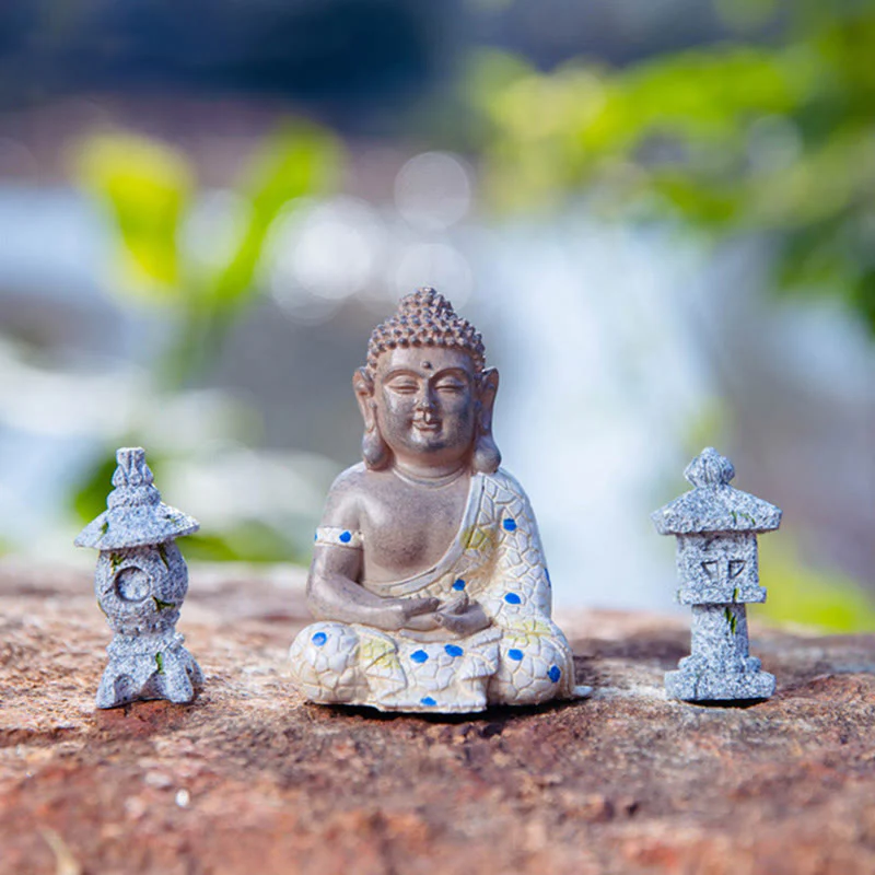 Buddha Stones Meditating Zen Buddha Serenity Resin Statue Figurine Home Decoration