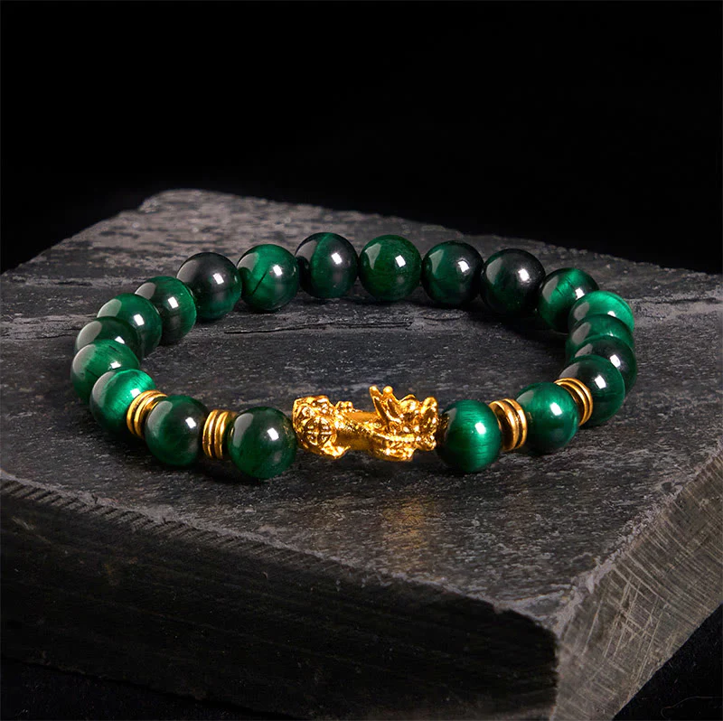 Buddha Stones Various Color Tiger Eye Beads Spacer Beads Pixiu Wealth Courage Bracelet