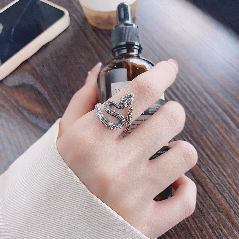 Buddha Stones 925 Sterling Silver Year Of The Snake Calm Balance Adjustable Ring