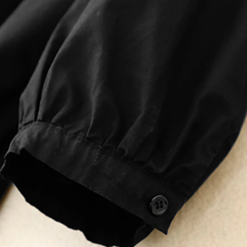 Buddha Stones Plain Stand Collar Women's Cotton Corduroy Jacket