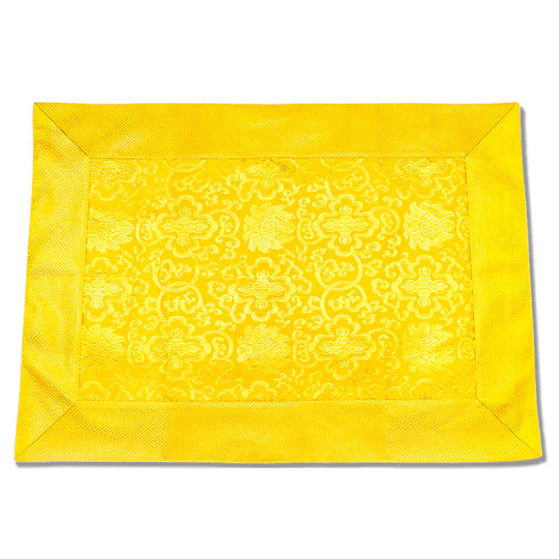Buddha StonesPrayer Altar Flower Dragon Pattern Tibetan Auspicious Symbols Jacquard Mat