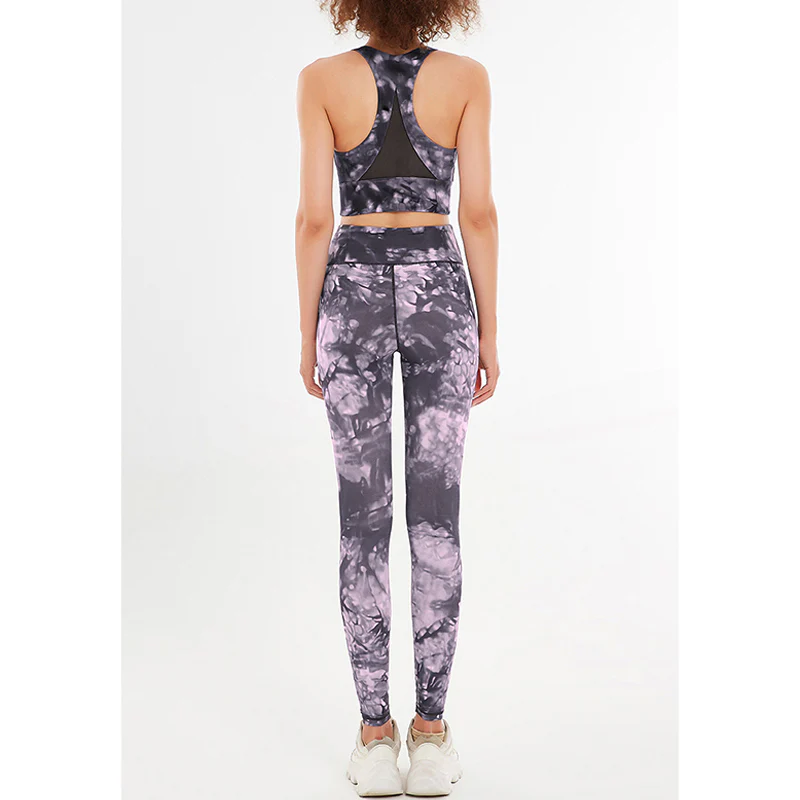 Buddha Stones 2Pcs Floral Flowers Print Crop Tank Top Pants Sports Gym Outfits Fitness Yoga Women's Yoga Sets