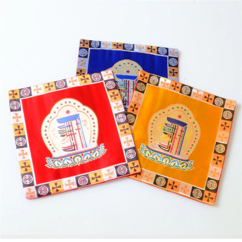 Buddha Stones Prayer Altar Mat Man-Bcu Kalachakra Healing Meditation Jacquard Mat