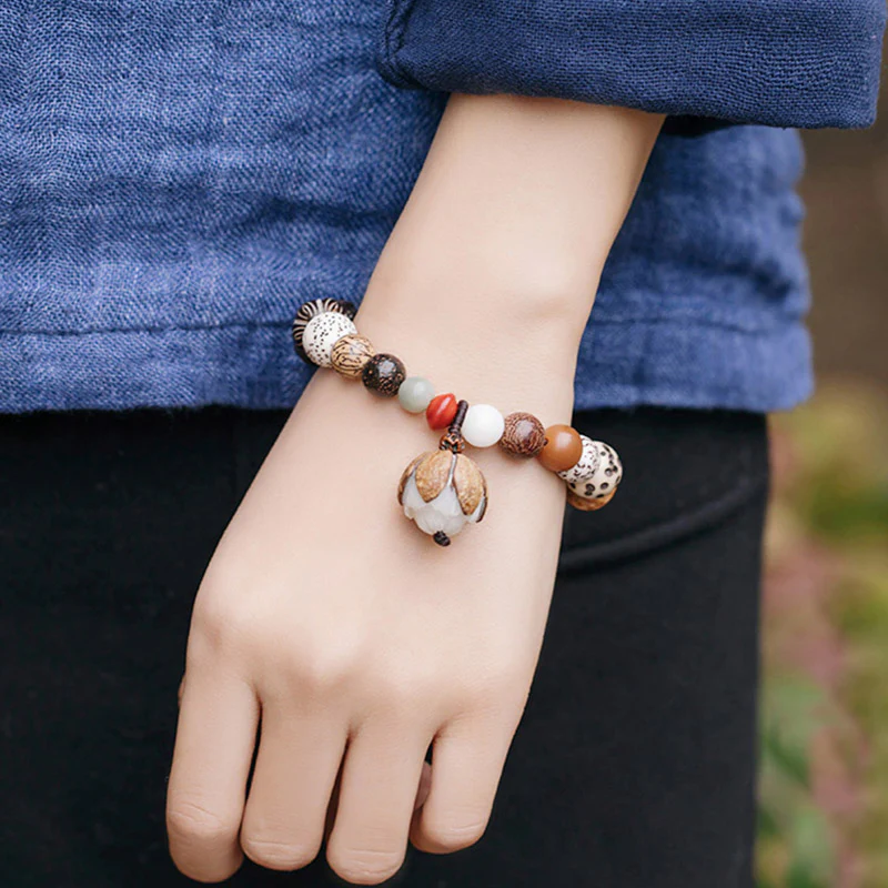 Buddha Stones Bodhi Seed Lotus Wisdom Peace Wrist Mala Bracelet