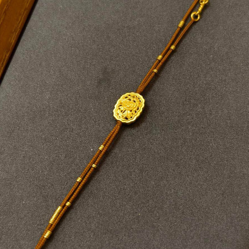 Buddha Stones Handmade Copper Gold Plated Peony String Balance Bracelet
